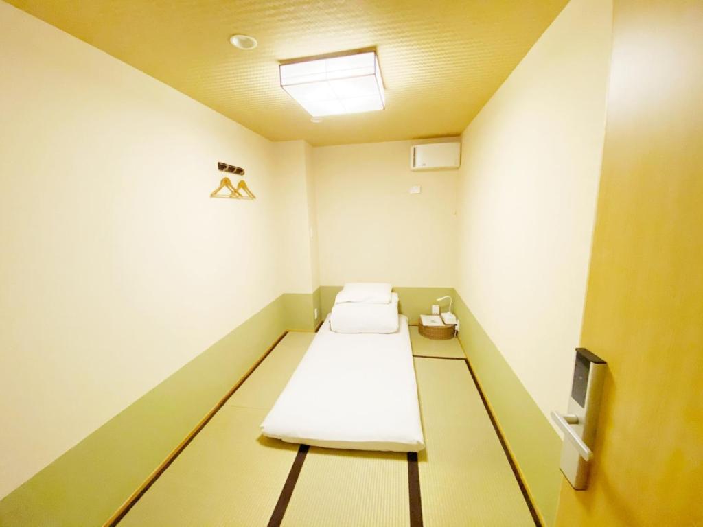 德岛Reina Building 4F / Vacation STAY 61776的一间医院间,设有两张床和天花板