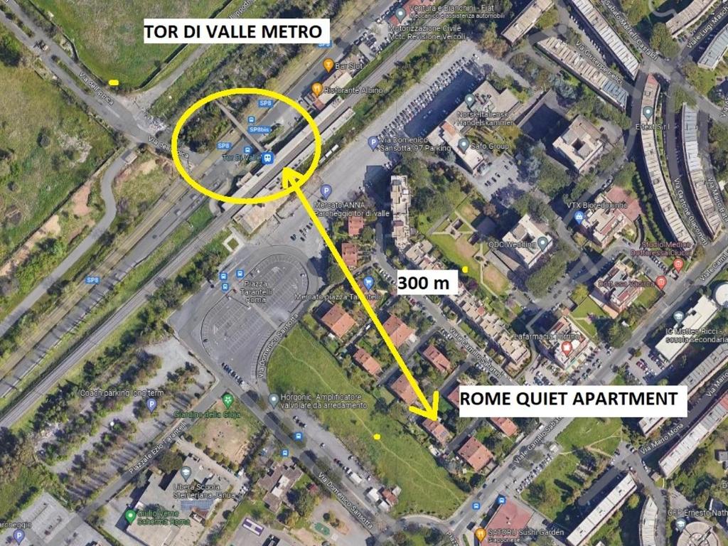 罗马Apartment Metro Tor Di Valle的一条黄色线的环岛地图