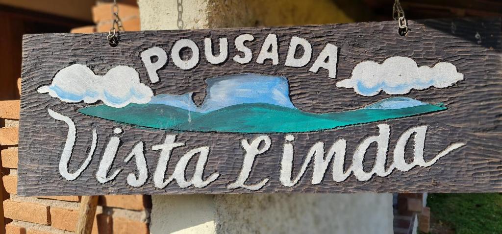 圣本图-杜萨普卡伊Pousada VISTA LINDA的读出 ⁇ 尾木的木标志