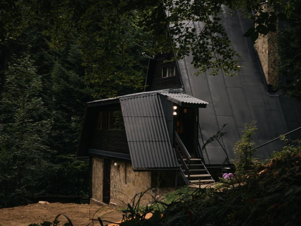 SabinovChata Jozef的黑色的房子,楼梯通往门
