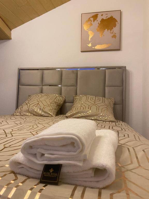 阿让Le Foyer d'Or - Hypercentre & Confort的一间卧室配有一张床铺,床上有毯子