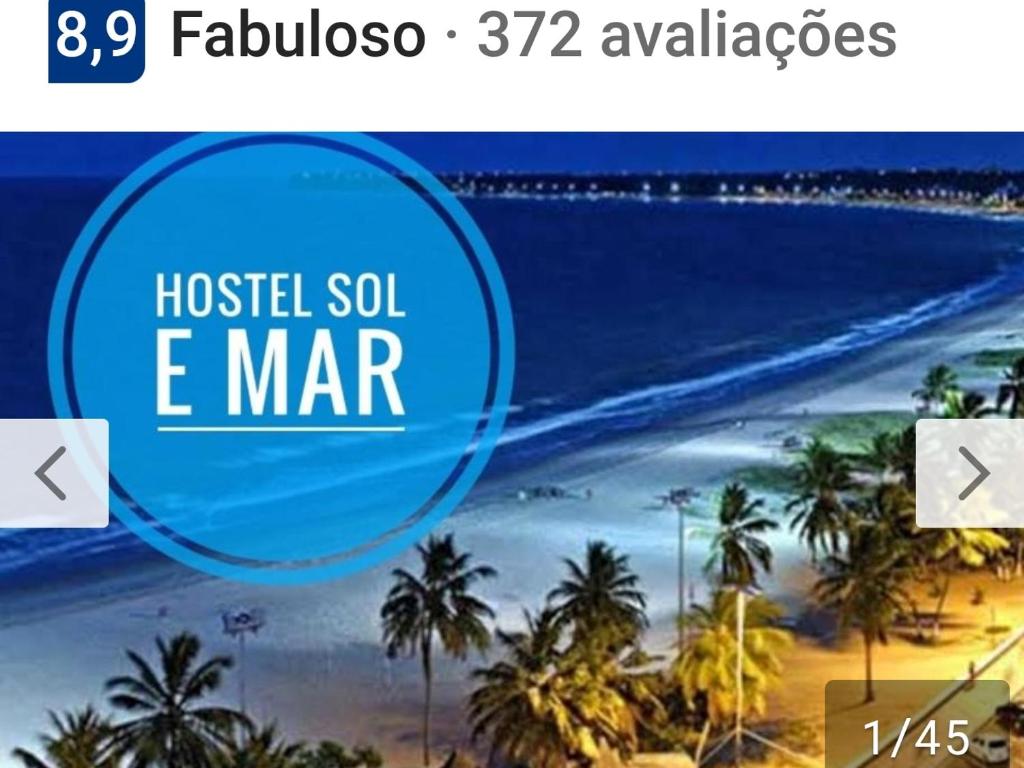 若昂佩索阿Pousada e Hostel sol e mar的海滩图片,上面写着酒店之声