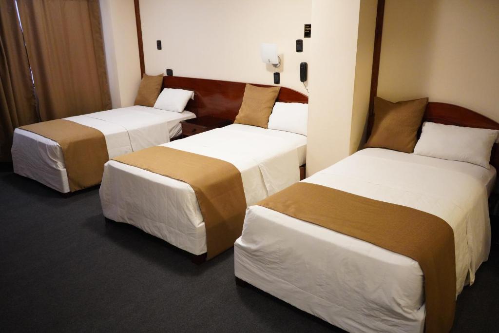 利马阿马拉酒店的一间酒店客房内设有三张床的房间