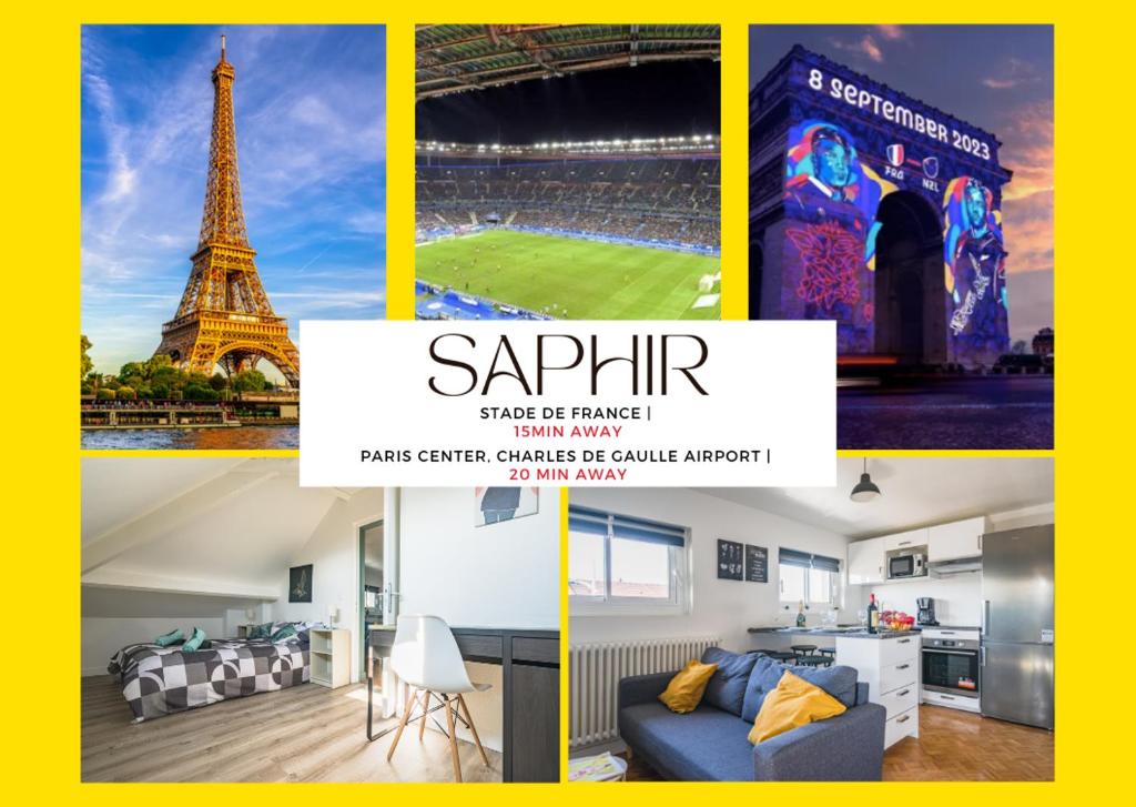 Le SAPHIR - 20min from Paris & CDG Airport - 2 bathrooms - 2 Desks平面图