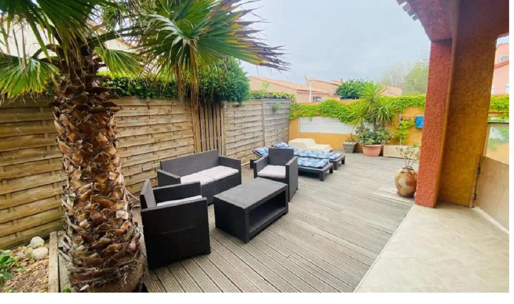 Magnifique Maison avec piscine privée à 300 m d&#39;une trés jolie plage de sable的休息区