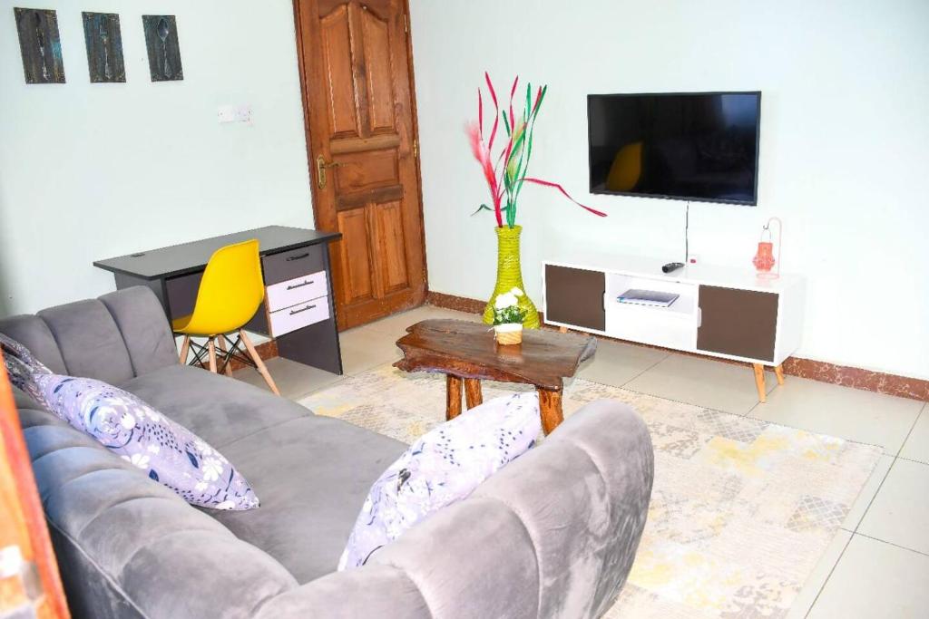 KakamegaUrban Oasis的带沙发和电视的客厅