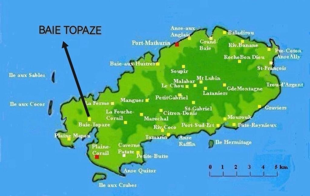 Rodrigues IslandPanoramic Paradise的澳洲和美洲的 ⁇ 面地图