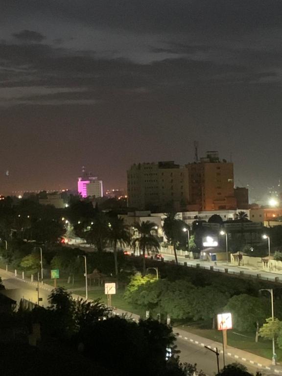 伊斯梅利亚Ismailia的夜间有公路的城市