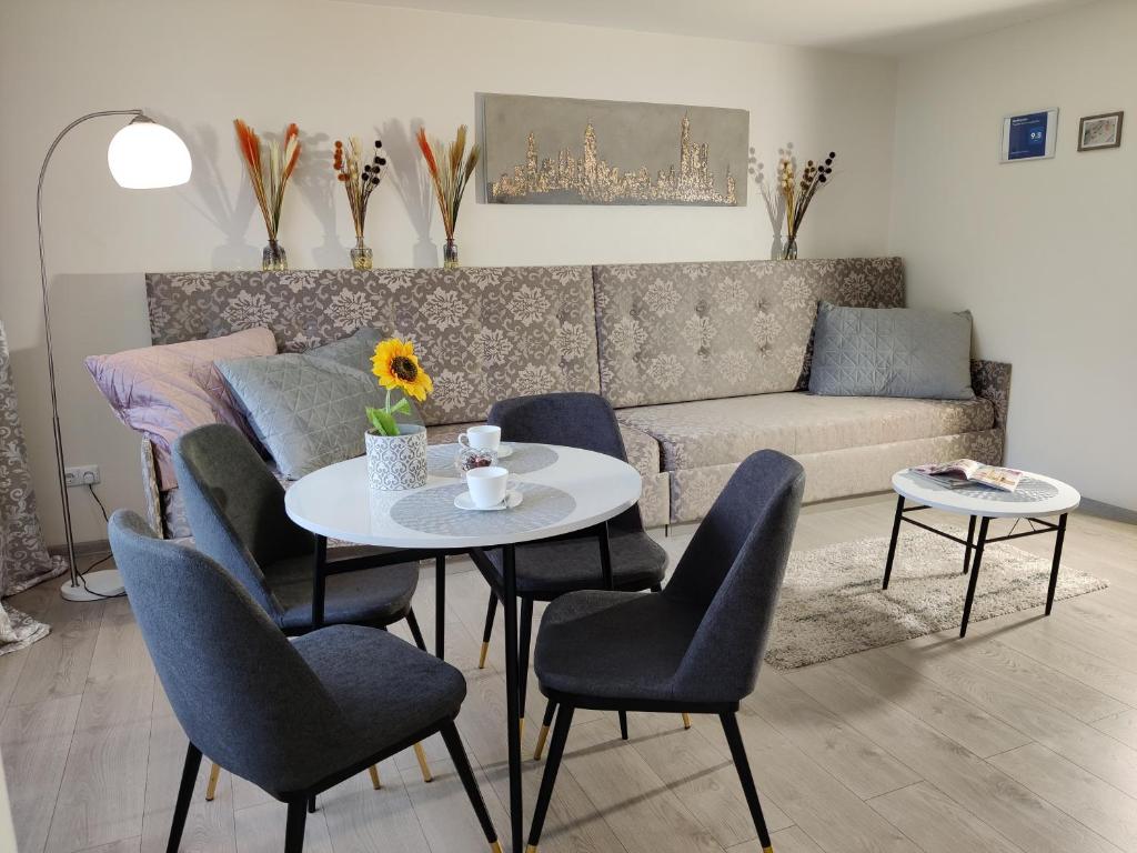 希奥利艾Apartment Dalyce的客厅配有桌椅和沙发