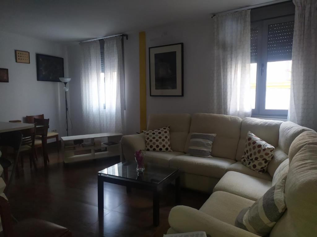 埃希哈Apartamento Centro Écija的客厅配有沙发和桌子