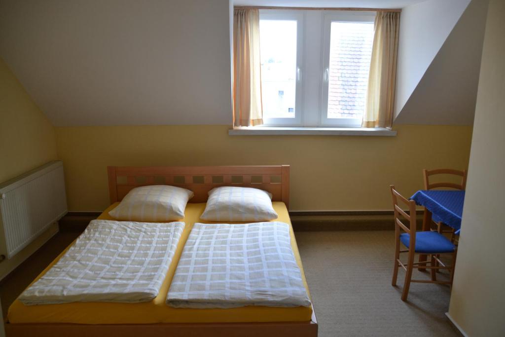拉德博伊尔埃斯万斯道尔夫旅馆的小型客房 - 带2张床和窗户