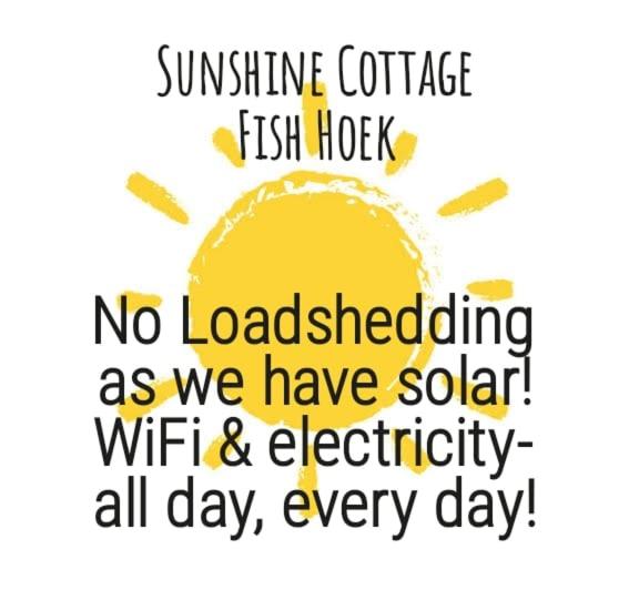 开普敦Sunshine Cottage的一种信号,它读作没有装载,因为我们有太阳能和电力