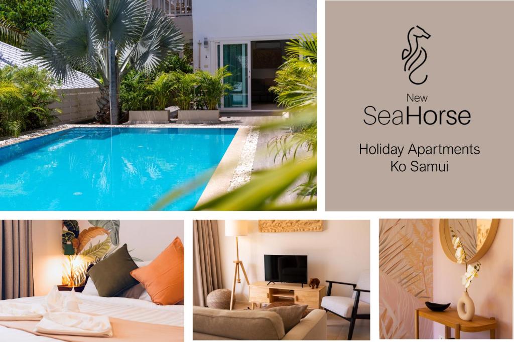 苏梅岛New Seahorse Residence的一张带游泳池的酒店图片