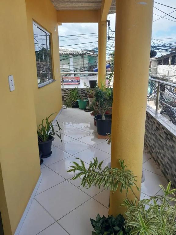 塞古罗港Casa Jardim的建筑里种植了盆栽植物的阳台