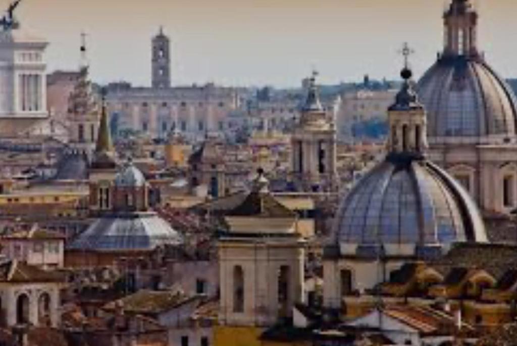 罗马holiday home in the Vatican的享有带建筑和圆顶的城市美景