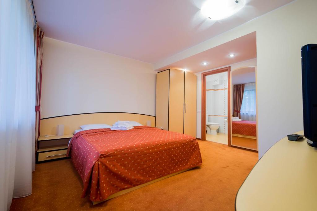 普雷代亚尔Holiday Vila Predeal的卧室配有一张床