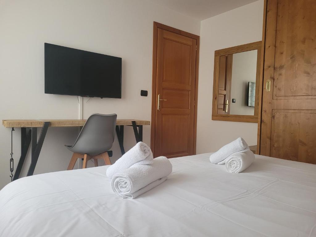 Cham&#39;Heart, 4-star apartments in Chamonix centre with free private parking客房内的一张或多张床位