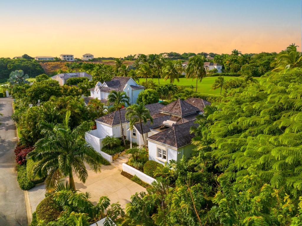 圣詹姆斯Coconut Grove 8 Luxury Villa by Island Villas的棕榈树房屋的空中景致