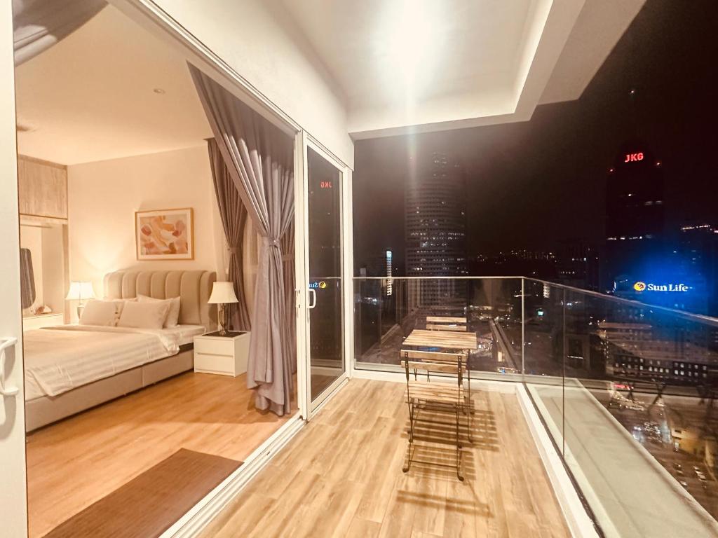 吉隆坡Quill Suites KLCC的市景卧室 - 带1张床
