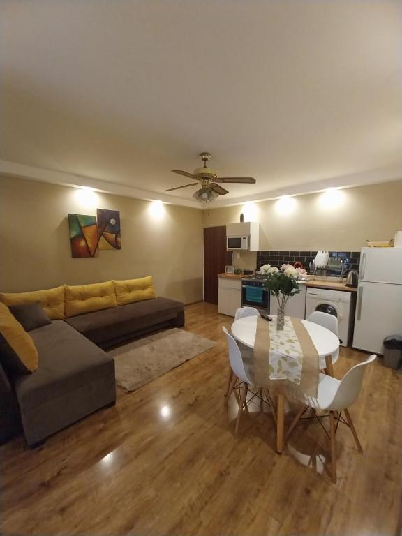 萨尔塔EDIFICIO ALVARADO的客厅配有沙发和桌子