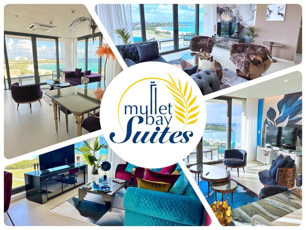 CupecoyMullet Bay Suites - Your Luxury Stay Awaits的客厅图片的拼贴