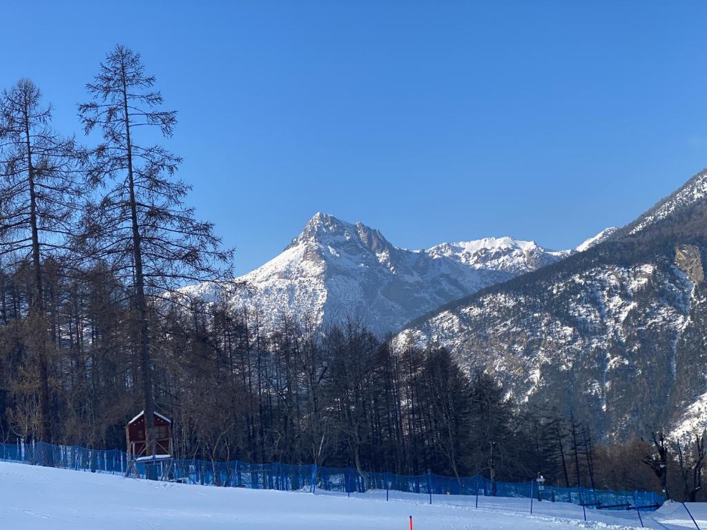 巴多尼奇亚Bardo Escape的山地的雪覆盖着房子