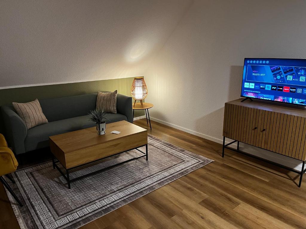 萨尔茨吉特Suite 3 SZ - Lichtenberg的带沙发和电视的客厅