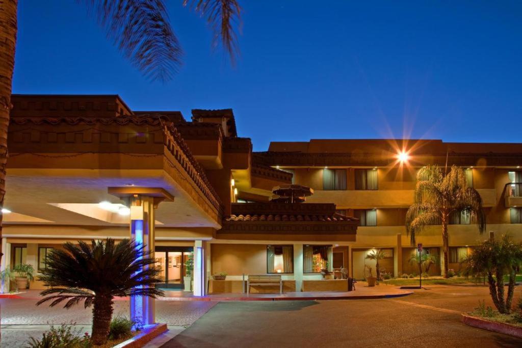 莫雷诺谷Hotel Xola的一座棕榈树环绕的大建筑