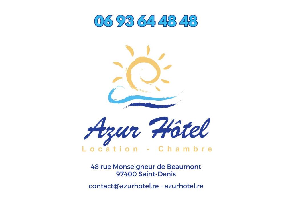 圣丹尼斯AZUR HOTEL的太阳和波浪的酒店一套标志