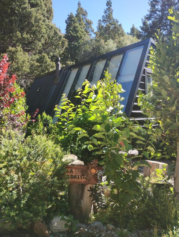 圣卡洛斯-德巴里洛切La Dorita cabaña de montaña的院子里栽满了植物的房子