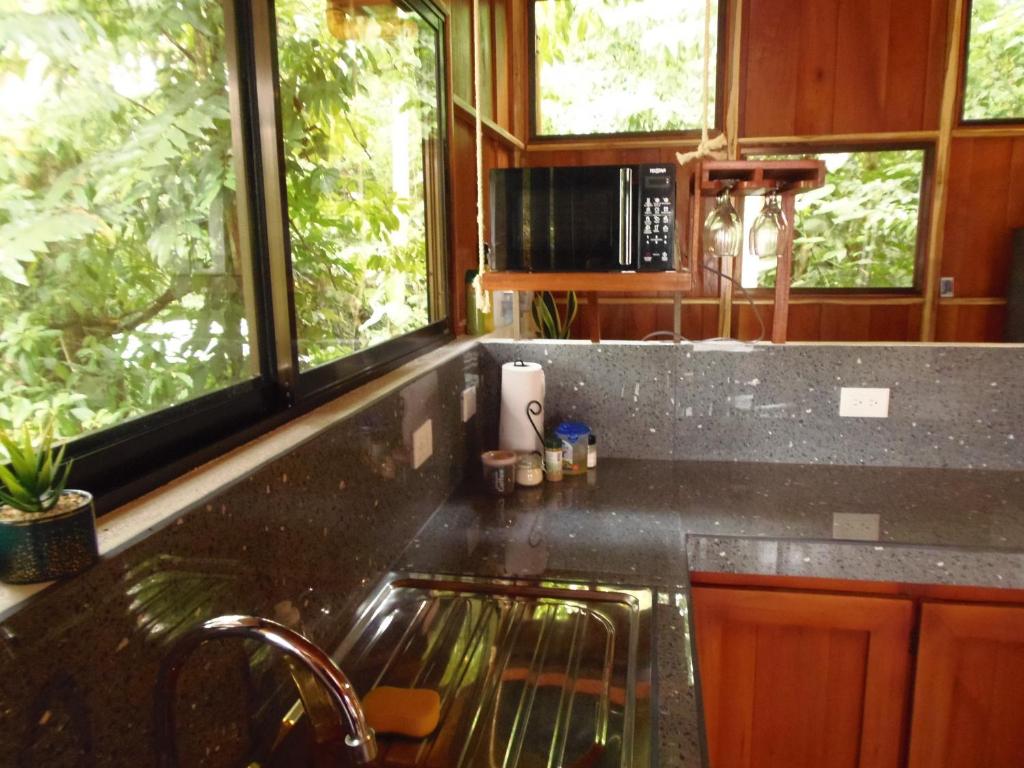 福尔图纳Gambas Lodge的厨房配有水槽和台面