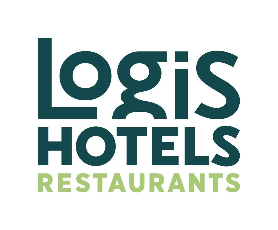 Les RosiersLogis Loire Hotel - Les Cocottes Restaurant的os和酒店餐厅的标志