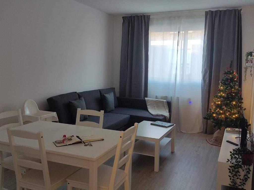 维戈Anduriña的客厅配有圣诞树和沙发