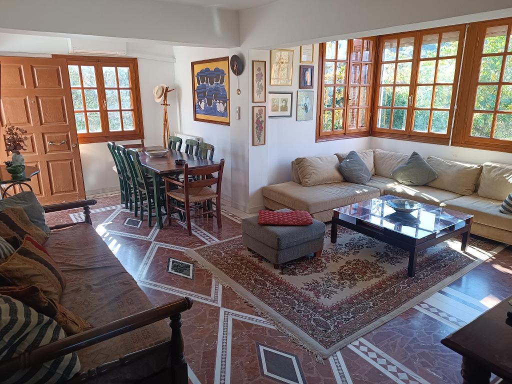 ArtemisíaVilla Masou Taygetos的客厅配有沙发和桌子
