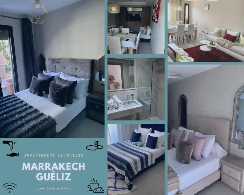马拉喀什Appartement neuf climatisé, centre Marrakech.的相串的酒店房间照片