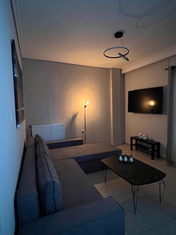 拉里萨TopCentral Apartment的带沙发和电视的客厅