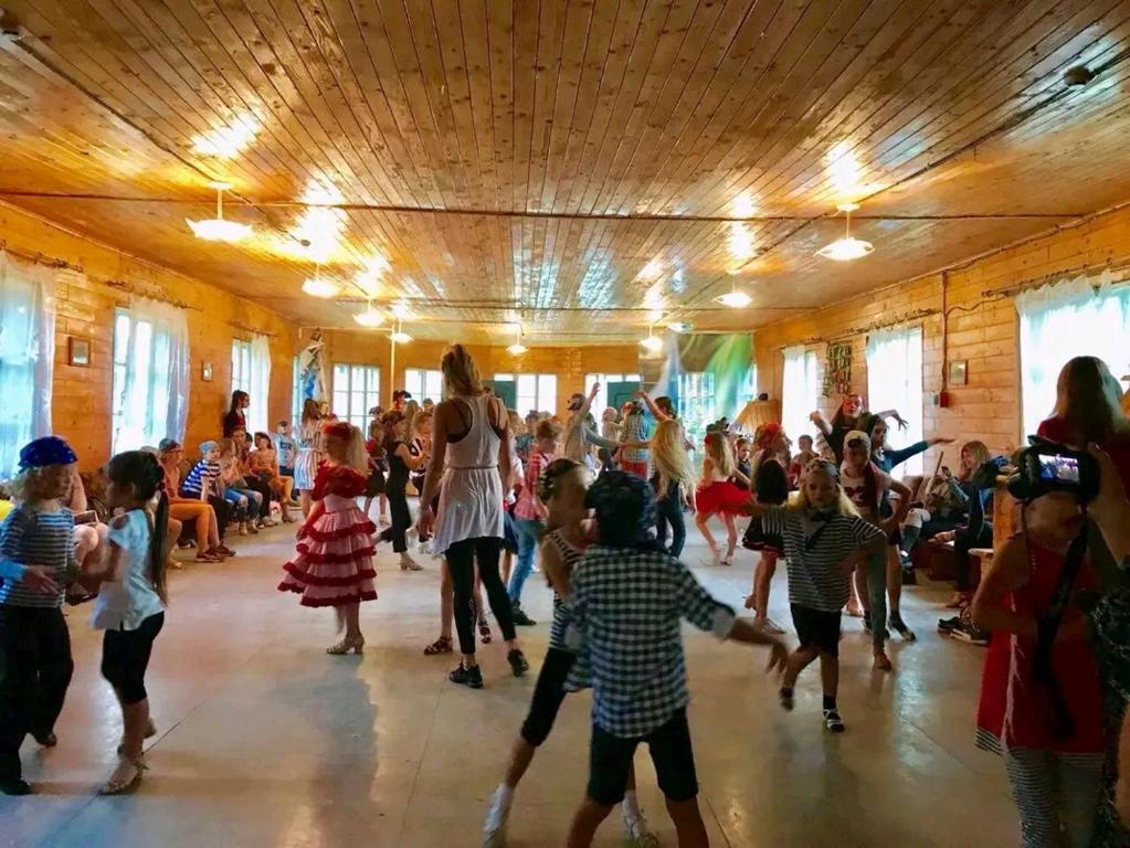 亚西尼亚Едельвейс-Будапешт的一群孩子在同人们一起跳舞的房间
