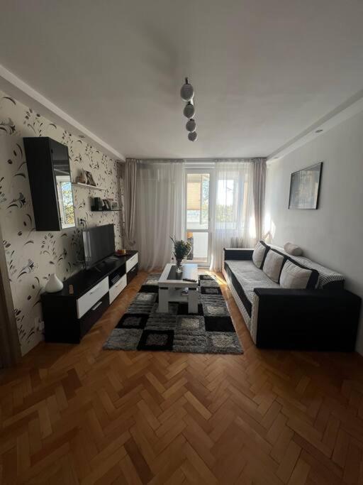 布加勒斯特Bucharest Apartment的客厅配有沙发和桌子