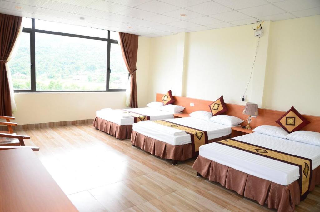 Thiên Hương Hotel客房内的一张或多张床位