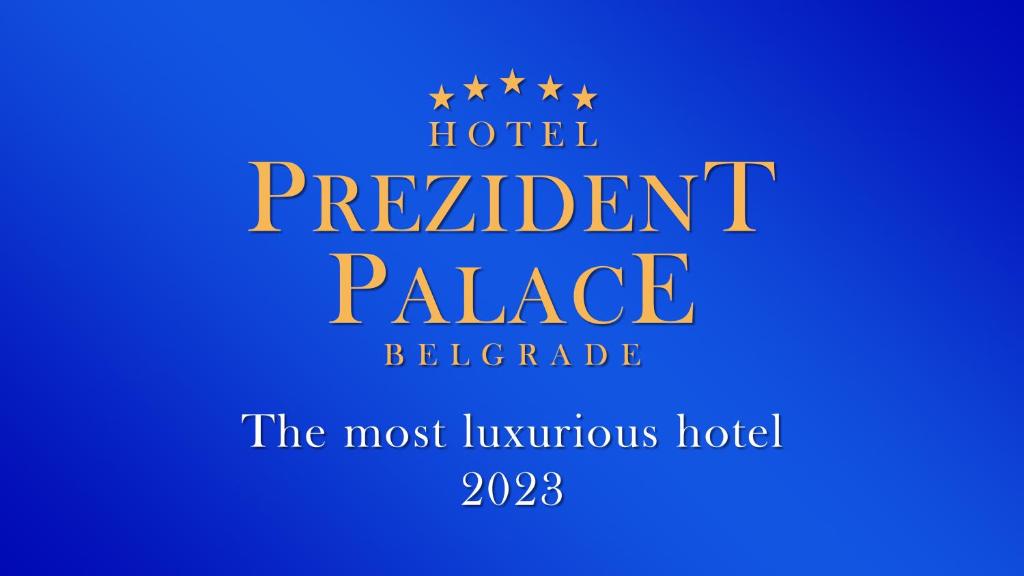 贝尔格莱德Prezident Palace Belgrade - Adults Only的阅读酒店附属宫殿的标志将最豪华的酒店升级为