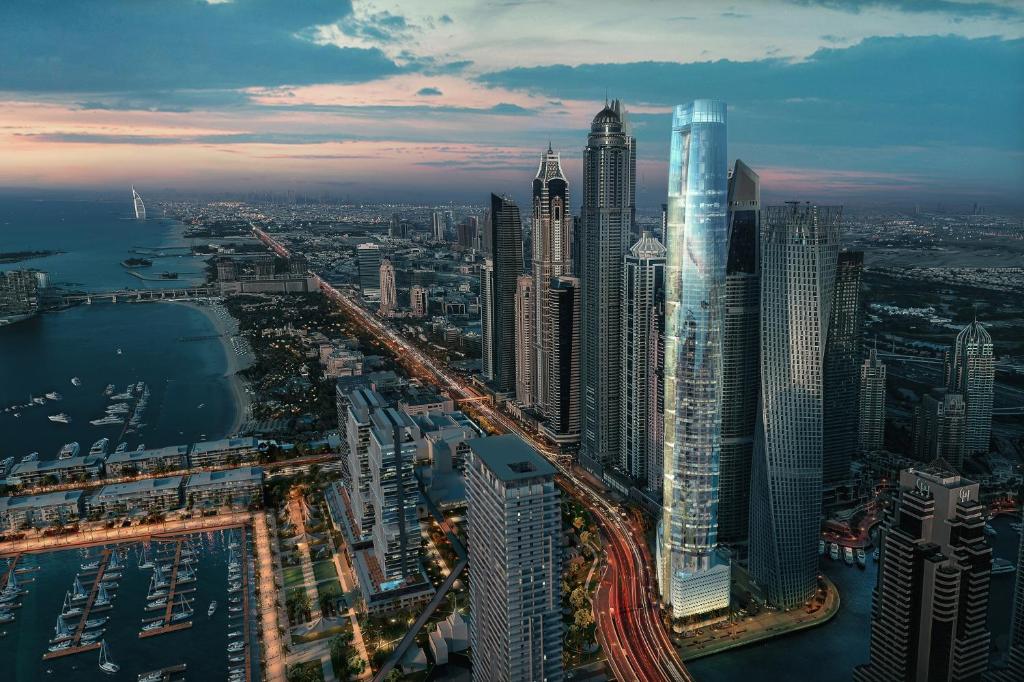 迪拜Greatest location Dubai的城市空中景观高楼