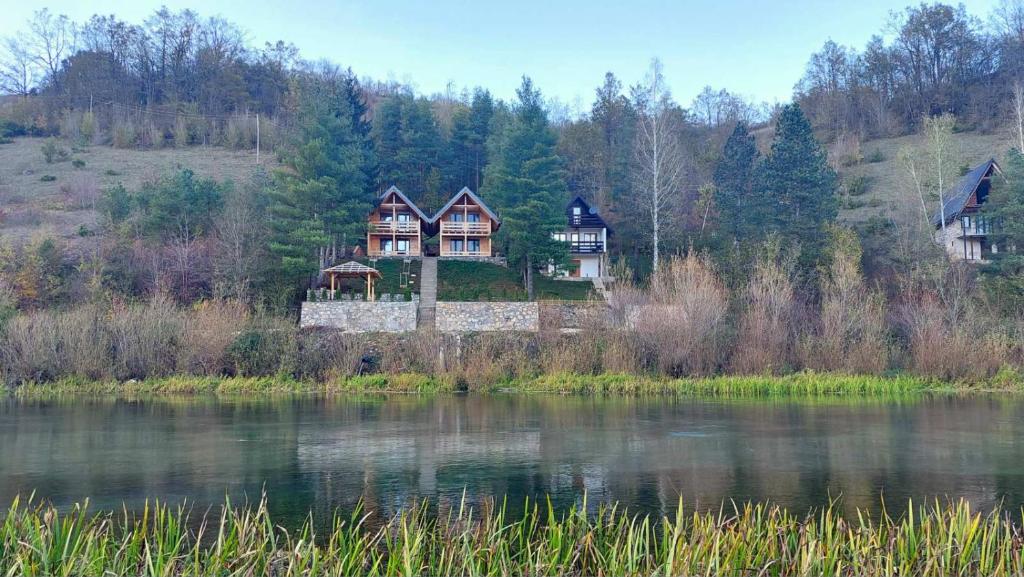 ŠipovoLAna的湖畔小山上的大房子