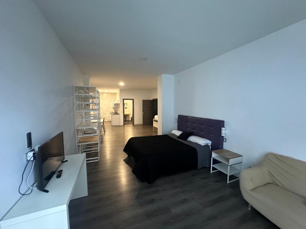 毕尔巴鄂Apartamentos RK 13的客房设有床、沙发和电视。