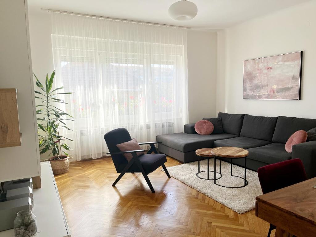 查科韦茨Apartman Cvjetnjak的客厅配有沙发和桌子