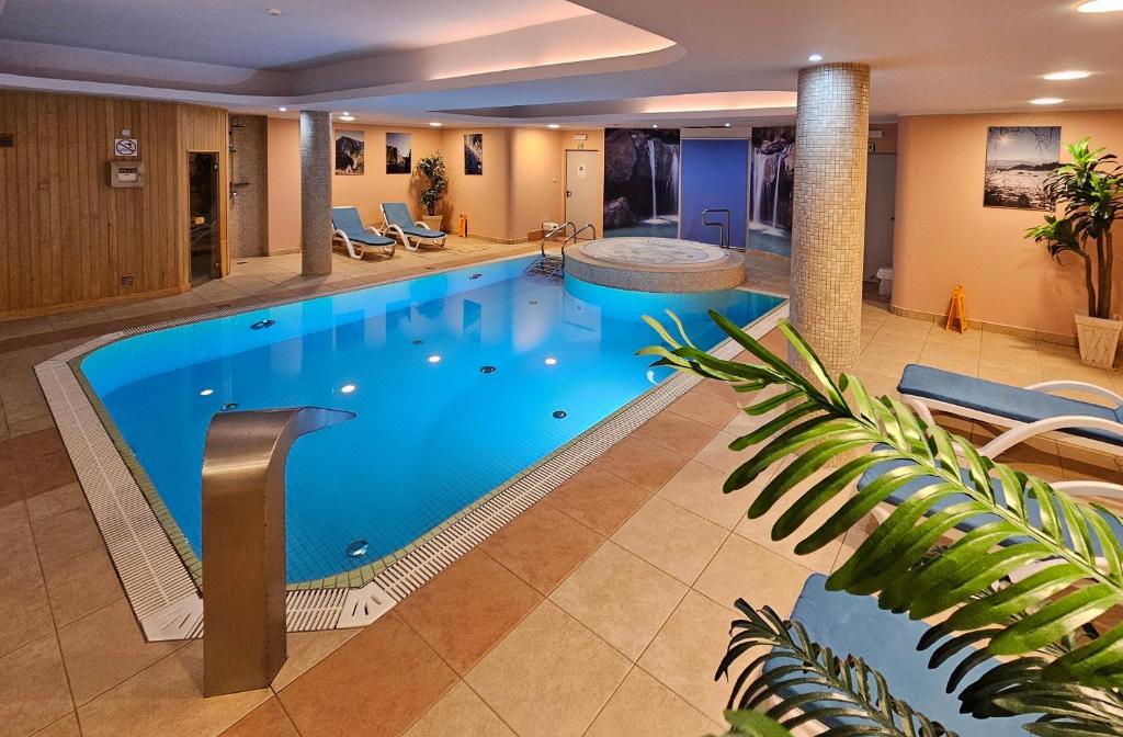 克罗奇琴科Pensjonat Crosna SPA的酒店大堂的大型游泳池