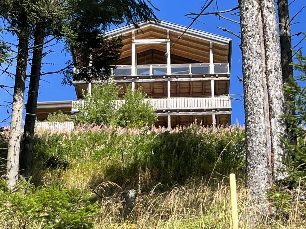 克利浦托尔Chalet in Klippitzt rl ski area with sauna的树上山顶的房子