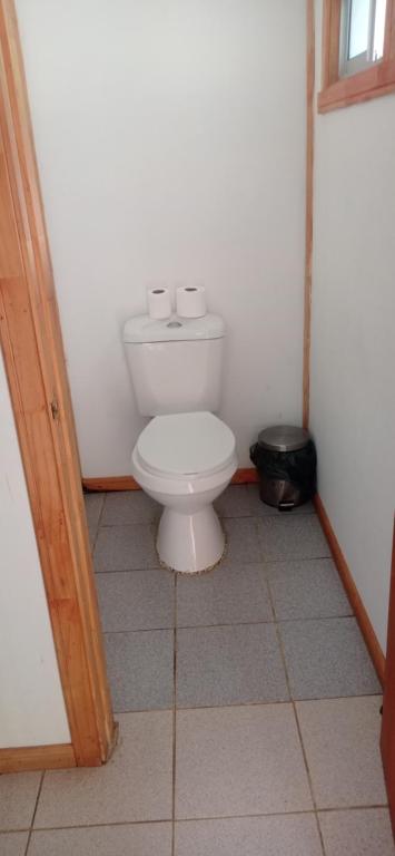 孔吉利奥Refugio Kiñeco的一间位于客房内的白色卫生间的浴室