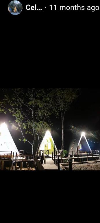 SematanThe Mangrove的一群晚上在公园里的帐篷