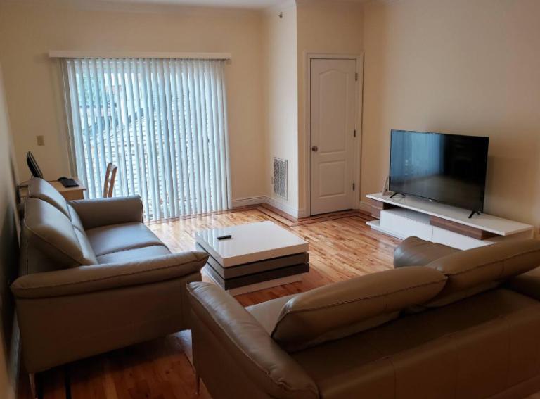 纽约Amazing 3BR 1Bath Apartment in NYC!的带沙发和平面电视的客厅