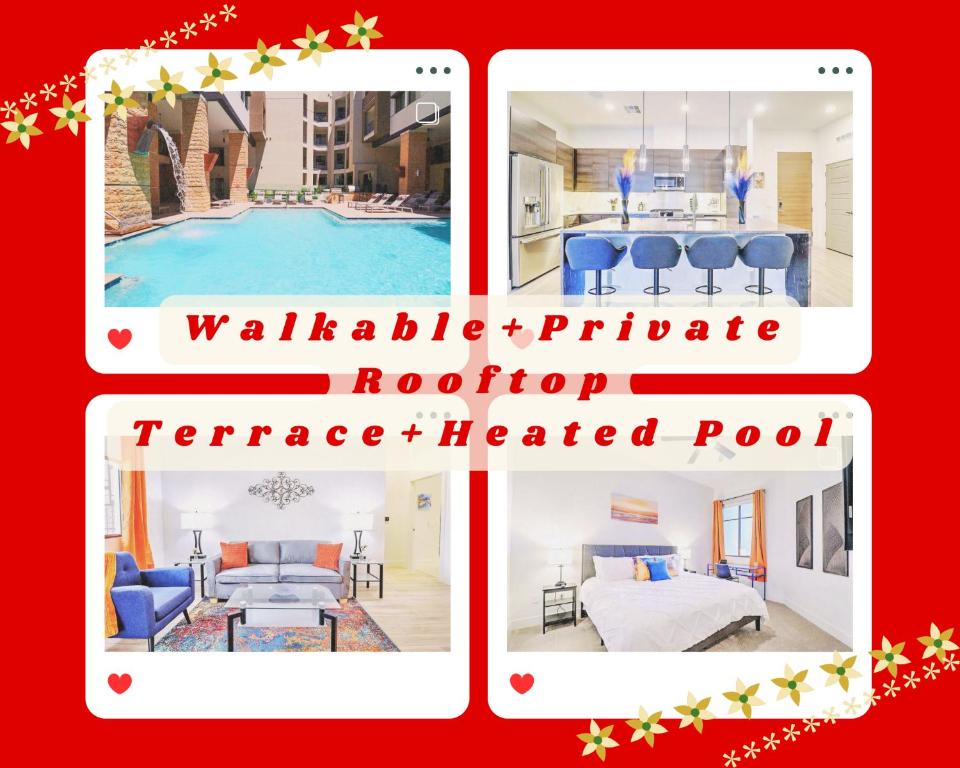 斯科茨Private Rooftop Terrance-Walk Score 81-Shopping District-King Bed-Parking 4020的一张带游泳池的房屋照片